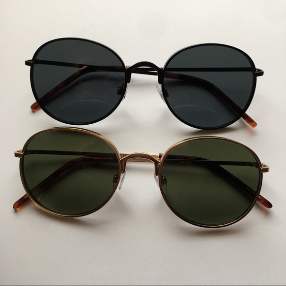 VINTAGE ROUND RETRO SUNGLASSES NWOT - Picture 2 of 6